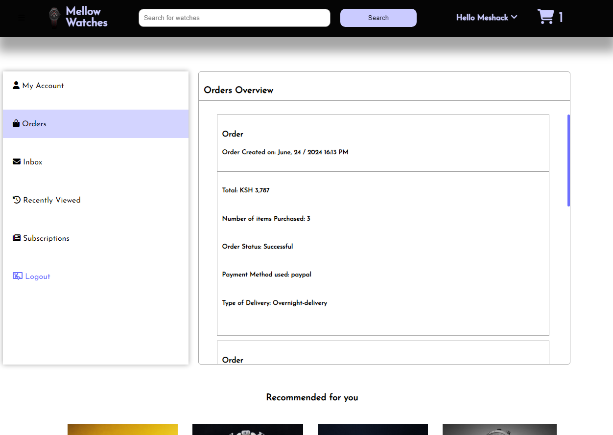 user dashboard design